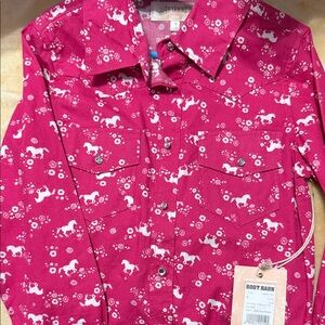 Shyanne Kids Bright Pink Horse Print Shirt